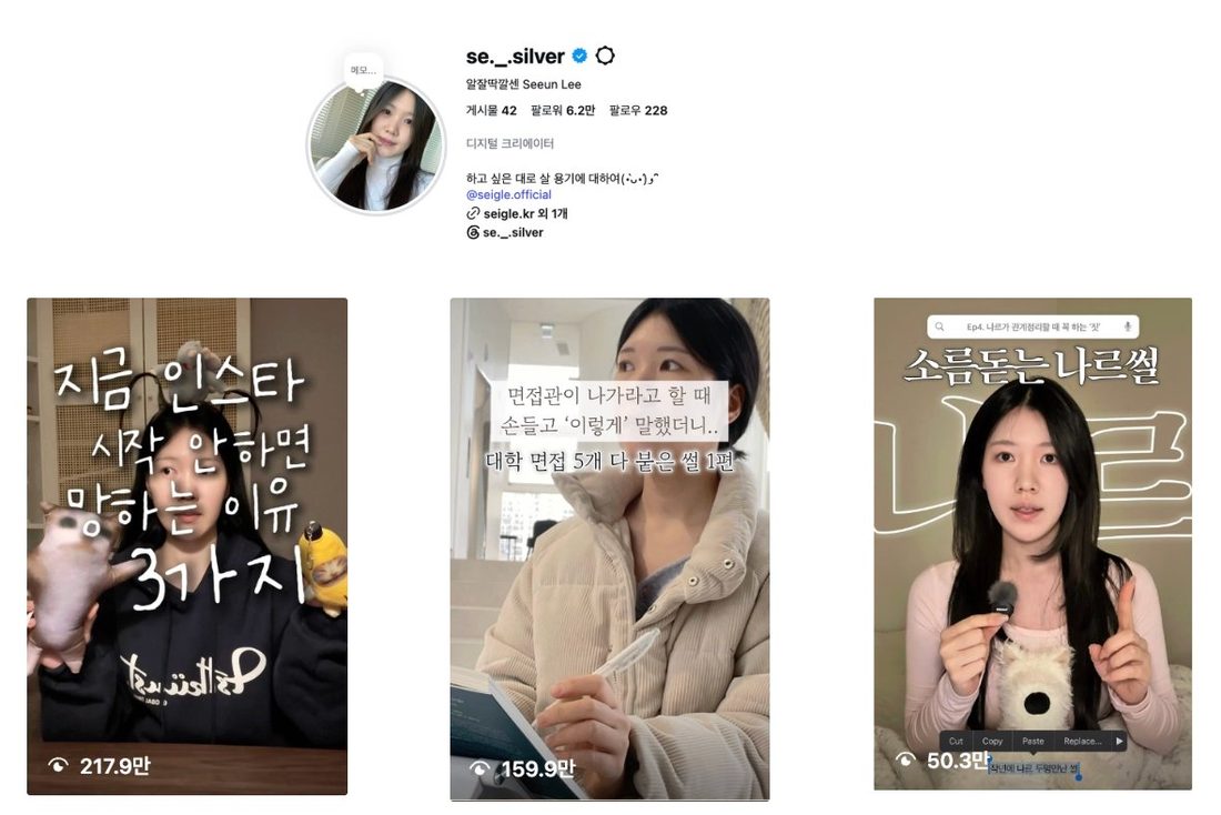 se._.silver 세은 본인 계정